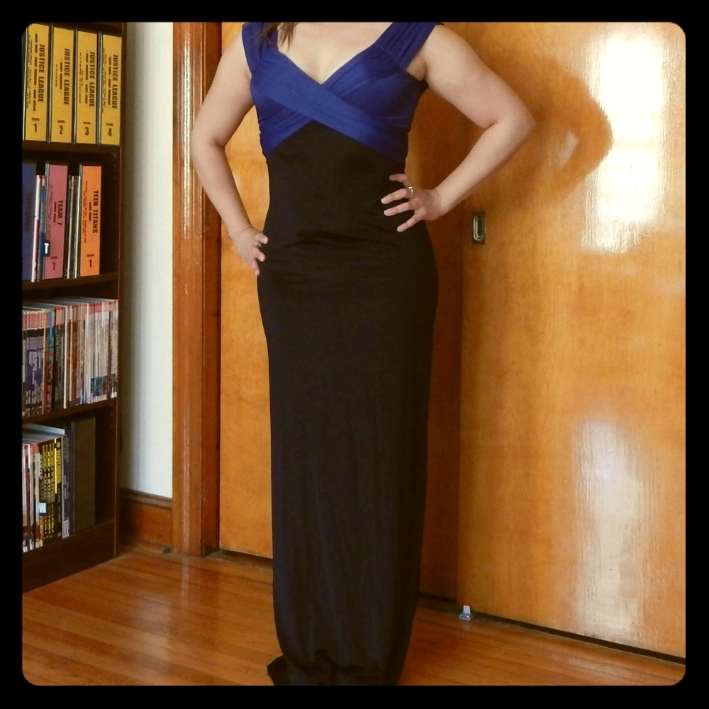 Cross Front Slinky Long Dress NWT